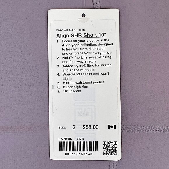 Lululemon | 2 | Align Super High Rise Short 10" | Activewear | Athleisure | Yoga - Picture 2 of 15